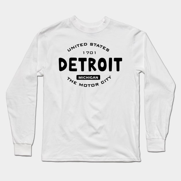 Detroit Drive Heritage - The Motor City Long Sleeve T-Shirt by Vectographers